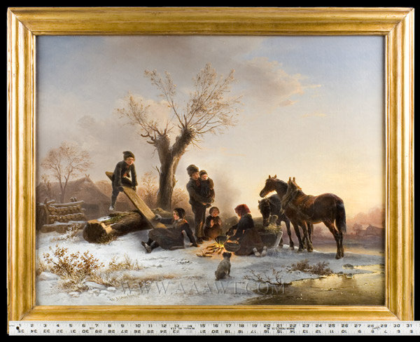 Winter Scene, Children at Play
Wilhelm Meyerheim (1815 to 1882)
Dated 1854
German
Oil on canvas, scale view